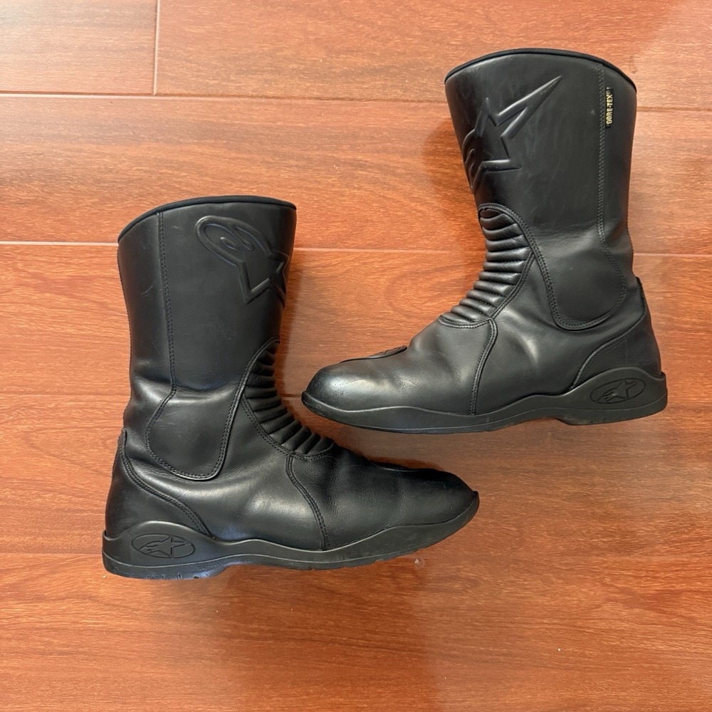 Alpinestars Web Gore-Tex 233507 Black Motorcycle Boots Men's Size 9.5 EUR 44